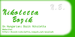 nikoletta bozik business card